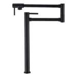 Matte Black Deck Mount Pot Filler Kitchen Faucet with Brass in Mattte Black