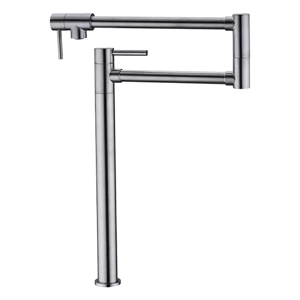 Deck Mount Brushed Nickel Pot Filler Faucet