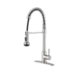Pull Down Single Handle Kitchen Faucet in Brushed Nickel