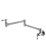 Wall Mount Two handle Kitchen Pot Filler in Chrome  2 Lever Valve