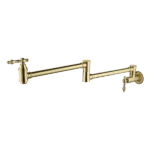 Wall Mount Pot Filler Kitchen Faucet with  Brushed Gold Finish