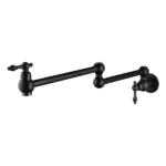 Two Handle Wall Mount Kitchen Faucet with Durable Brass Construction
