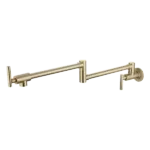 Kitchen Wall Mounted Pot Filler Kitchen Faucet With Brushed Gold Finish