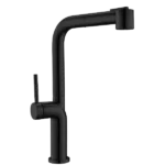 Pull Down Single Handle Kitchen Faucet in Matte Black
