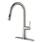 Pull Down Single Handle Kitchen Sink Faucet in Brushed Nickel