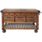 ACME Kaif Kitchen Cart, Distressed Chestnut