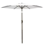 Patio Sun Umbrella With Push Button Tilt And Crank Beach Umbrella Outdoor Furnitures in Gray Color