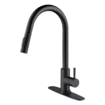 Handle Pull Down Sprayhead Kitchen Faucet with Touch Sensor in Matte Black
