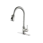 Single Handle Pull Down Kitchen Faucet with Touch Sensor in Brushed Nickel