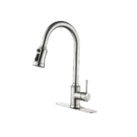 Single Handle Pull Down Kitchen Faucet with Touch Sensor in Brushed Nickel