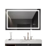 42" Rectangular LED Lighted Bathroom Wall Mounted Mirror in White