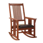 Stylish Dark Brown Rocking Chair of Wooden Frame And Legs Ideal for Living Room & Bedroom