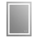 20 in. W x 28 in. H Large Rectangular Frameless Wall Mount Bathroom Vanity Mirror in Silver