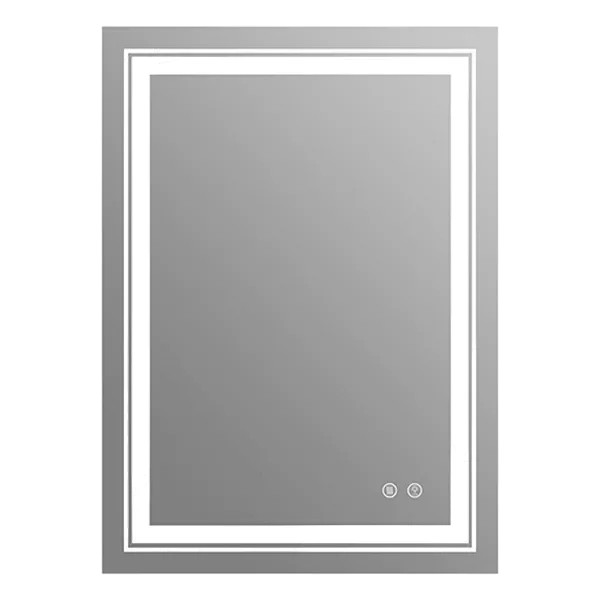 20 in. W x 28 in. H Large Rectangular Frameless Wall Mount Bathroom Vanity Mirror in Silver