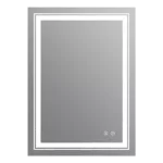 20 in. W x 28 in. H Large Rectangular Frameless Wall Mount Bathroom Vanity Mirror in Silver