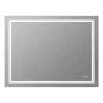 23 in. W x 35 in. H Framed Type Wall Rectangular Mirror Alloy Metal Bathroom Vanity Mirror in Silver