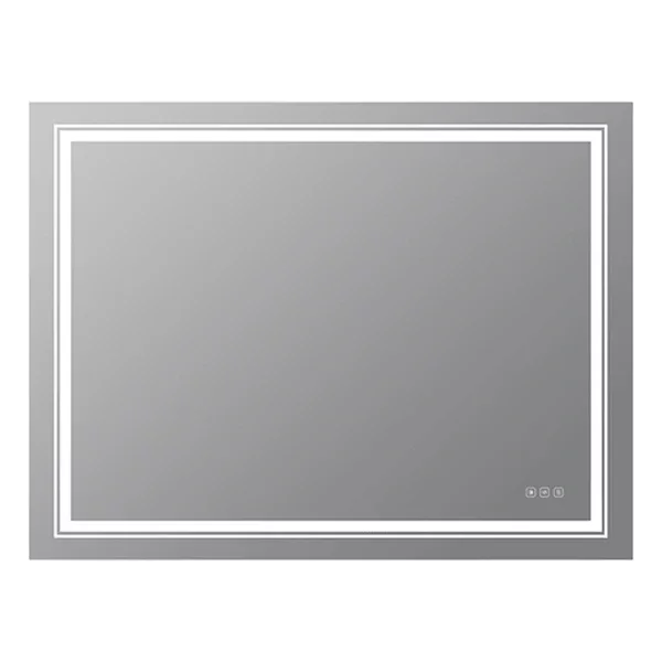 23 in. W x 35 in. H Framed Type Wall Rectangular Mirror Alloy Metal Bathroom Vanity Mirror in Silver
