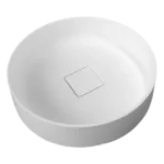 White Solid Surface Round Vessel Sink