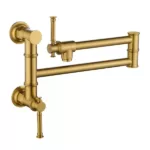 Pot Filler Faucet Wall Mount Pot Filler Faucet, Modern Brass Pot Filler Two-Attachment Wall Mount  Folding Kitchen Pot Filler Swing Arm