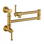Pot Filler Faucet Wall Mount Pot Filler Faucet, Modern Brass Pot Filler Two-Attachment Wall Mount  Folding Kitchen Pot Filler Swing Arm