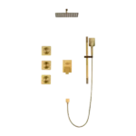 Shower System with Shower Head, Hand Shower, Slide Bar, Bodysprays, Shower Arm, Hose, Valve Trim, and Lever Handles