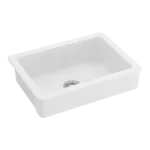 30 in. White Ceramic Single Bowl Farmhouse Apron Kitchen Sink