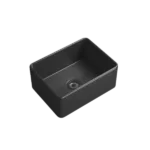 24 in. Single Bowl Apron Front Fireclay Kitchen Sink in Black