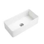 36 in. Modern Single Bowl Ceramic Sink in White