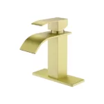 Waterfall Spout Bathroom Faucet, Single Handle Bathroom Vanity Sink Faucet