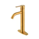 Waterfall Spout Bathroom Faucet, Single Handle Bathroom Vanity Sink Faucet