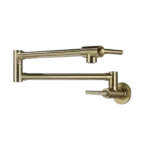 Pot Filler Faucet, Modern Brass Pot Filler Two-Attachment Wall Mount Folding Kitchen Pot Filler Swing Arm