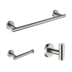 3 - Piece Bathroom Hardware Set  Bathroom Hardware Accessories Sets SUS304 Stainless Steel Bath Shower Set 3-Pieces(Robe Hook Toilet Paper Holder Towel Bar) Contemporary Style