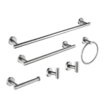Bathroom Hardware Set, 6Piece  Bath Accessories Set Wall Mount Includes  Towel Bar,Toilet Paper Holder,Towel Ring, 2 Hooks SUS304 Stainless Steel,Heavy Duty