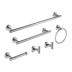 Bathroom Hardware Set, 6Piece  Bath Accessories Set Wall Mount Includes  Towel Bar,Toilet Paper Holder,Towel Ring, 2 Hooks SUS304 Stainless Steel,Heavy Duty