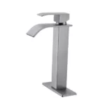 Waterfall Spout Bathroom Faucet, Single Handle Bathroom Vanity Sink Faucet