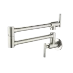 Pot Filler Faucet, Modern Brass Pot Filler Two-Attachment Wall Mount Folding Kitchen Pot Filler Swing Arm