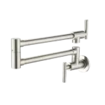 Pot Filler Faucet, Modern Brass Pot Filler Two-Attachment Wall Mount Folding Kitchen Pot Filler Swing Arm