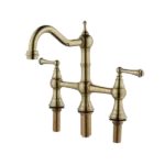 Bridge Dual Handles Kitchen Faucet With Pull-Out Side Spray