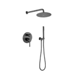 Shower System, Wall Mounted Shower Faucet Set for Bathroom with High Pressure 10" Stainless Steel Rain Showerhead Handheld Shower Set, 2 Way Pressure Balance Shower Valve Kit, Matte Black