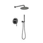 Shower System, Wall Mounted Shower Faucet Set for Bathroom with High Pressure 10" Stainless Steel Rain Showerhead Handheld Shower Set, 2 Way Pressure Balance Shower Valve Kit, Matte Black