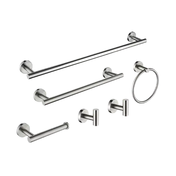 6 Piece Stainless Steel Bathroom Towel Rack Set Wall Mount