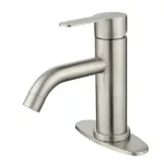 Waterfall Spout Bathroom Faucet, Single Handle Bathroom Vanity Sink Faucet