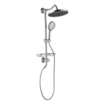 ShowerSpas Shower System, with 10" Rain Showerhead, 4-Function Hand Shower, Adjustable Slide Bar and Soap Dish, Brushed Nickel Finish