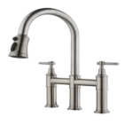 Bridge Kitchen Faucet with Pull-Down Sprayhead in Spot