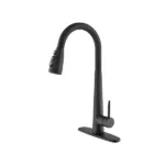Kitchen Faucet with Pull Down Sprayer , High Arc Single Handle Kitchen Sink Faucet with Deck Plate, Commercial Modern Stainless Steel Kitchen Faucets
