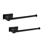 2 Pack Paper Towel Holder Wall Mount, Black Paper Towel Holder Under Cabinet, Self Adhesive Paper Towel Holders, Kitchen Towel Holder for Kitchen Organization and Storage (12inch, 2 Pack)