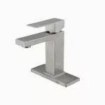 Waterfall Spout Bathroom Faucet, Single Handle Bathroom Vanity Sink Faucet  white