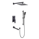 Shower System 10 Inch Square Bathroom Luxury Rain Mixer Shower Combo Set  Pressure Balanced Shower System with Shower Head
