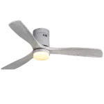 52 in. Integrated LED Indoor Silver Ceiling Fan with Remote Control