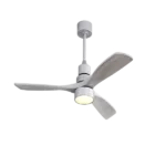 Sofucor 52 Inch Wood Ceiling Fan With Lights Remote Control Dimmable LED Light 3 Fan Blades Reversible DC Motor Modern Ceiling Fan with 3 Downrods(5 inch/10 inch/24 inch) for Farmhouse/Patios Siliver